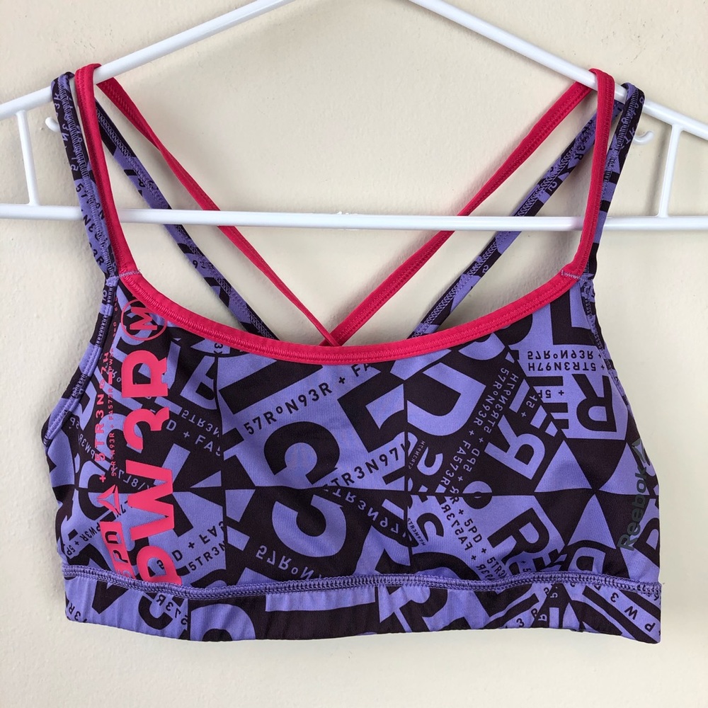 Reebok Small Playice Cross Strap Sports Bra